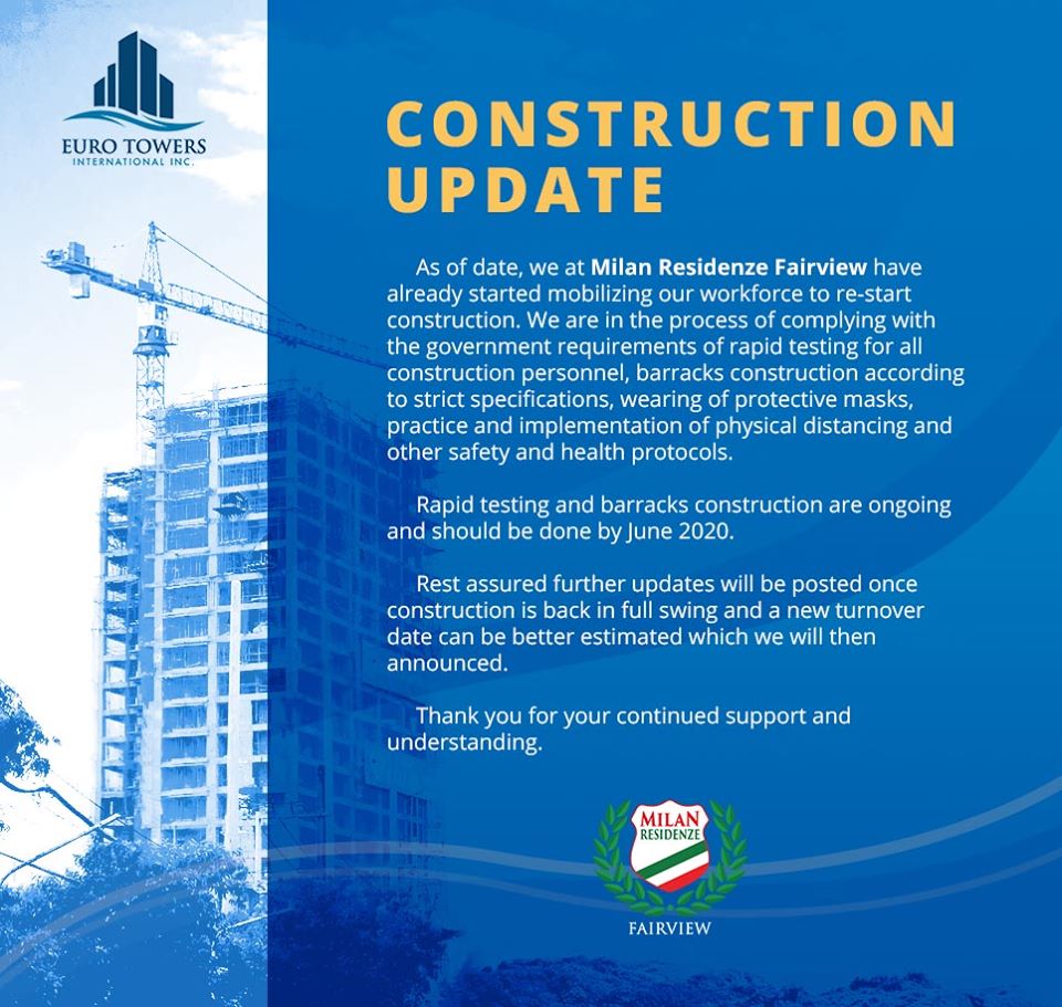 Milan Residenze Fairview Construction Update