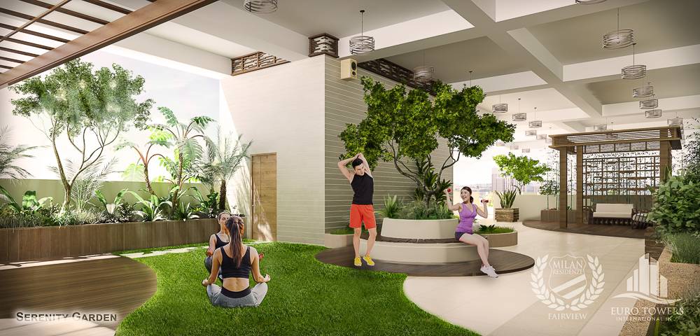 Illustration of Milan Residenze Fairview's Serenity Garden at the Amenity Area